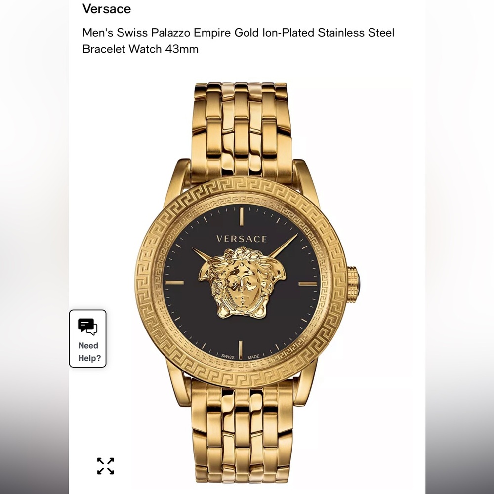 Versace Palazzo Empire black gold Stainless Steel Men's Watch NEW - Picture 12 of 12